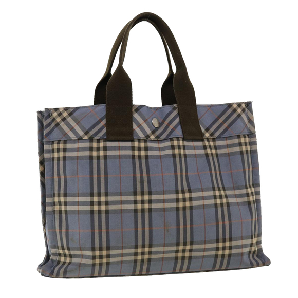 BURBERRY Nova Check Hand Bag Nylon Blue Auth hs1653 - Picture 1 of 16